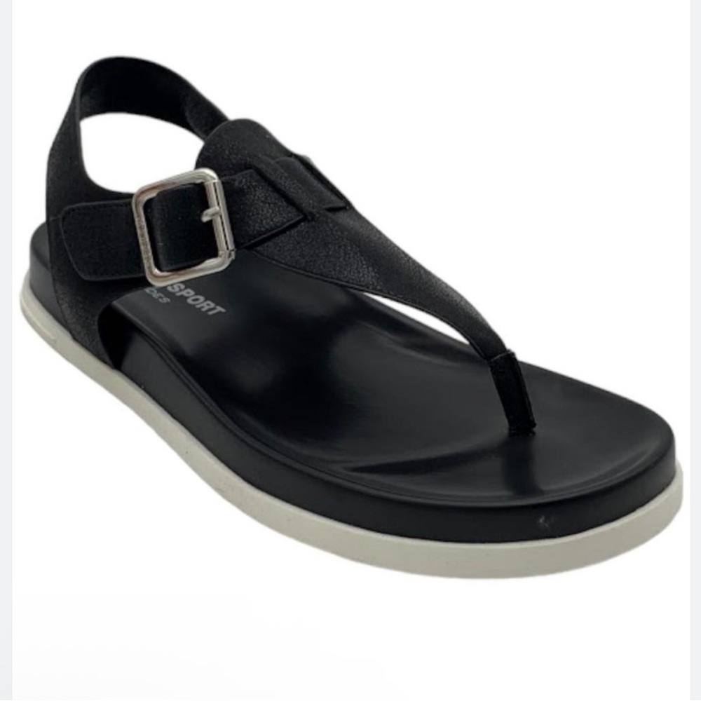 NEW J/Slides Thong Sandals Black w/ Silver Buckle size 7 & 8.5
